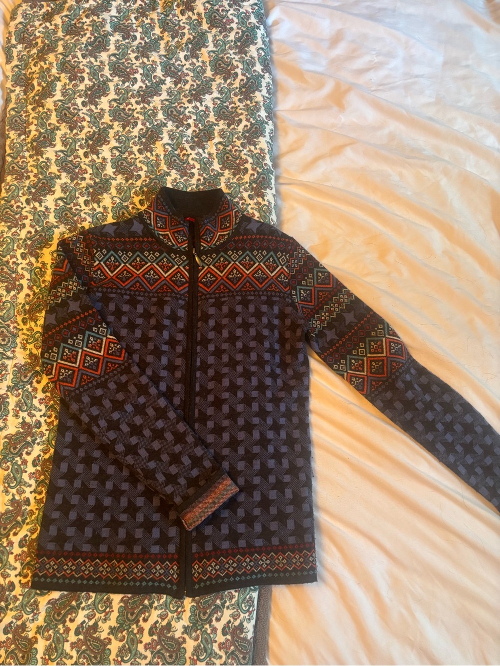 Krimson Klover Navy Zip-Up Sweater-100% Merino Wool